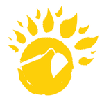 Un logo jaune avec un soleil et une pelle, représentant les plants de pommes de terre German Butterball de la marque TS.